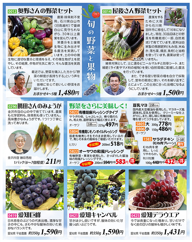 旬の野菜と果物